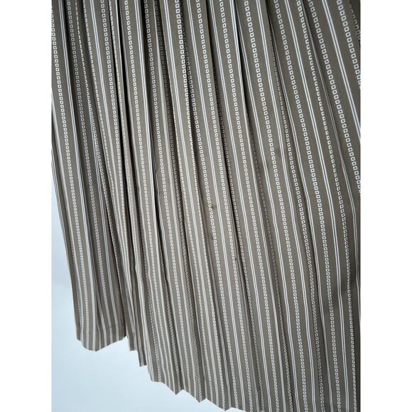 Vintage Liz Roberts Shirt Dress Womens Small Beige White Striped Ruffle Casual - Picture 11 of 16